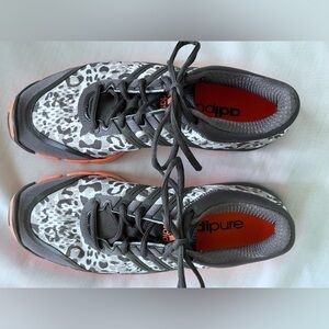 Adidas Adipure Women’s Gray Leopard-Print Athletic Shoes New